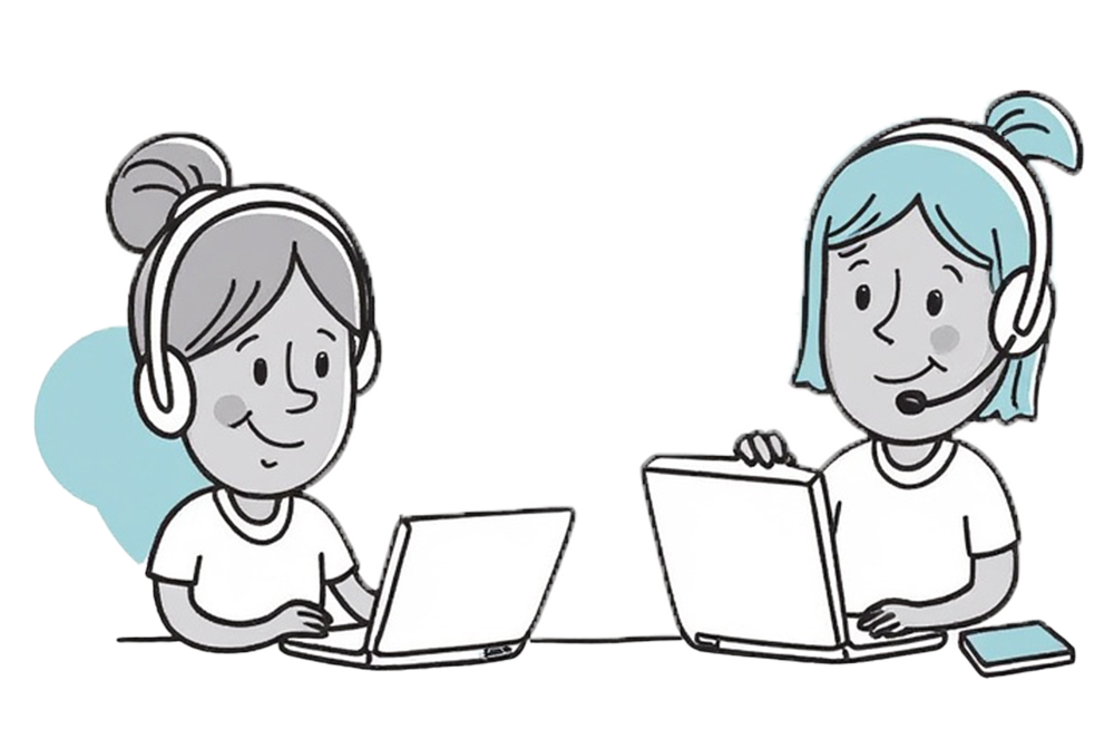 Zwei IT-Support-Mitarbeiter mit Laptops - IT-Support und Hotline Service