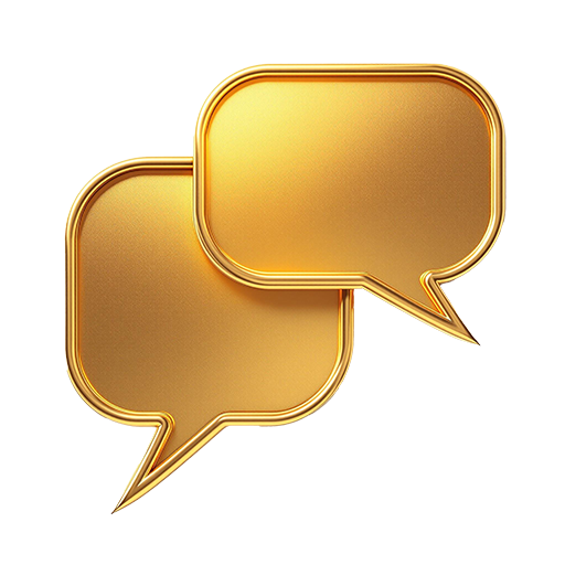 Goldene Sprechblasen symbolisieren Personalberatung - Expertenberatung für Personalentscheidungen bei 3raum