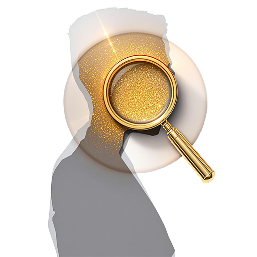 Goldene Lupe über Schlüsselloch symbolisiert Personalvermittlung - Treffsichere Kandidatensuche bei 3raum