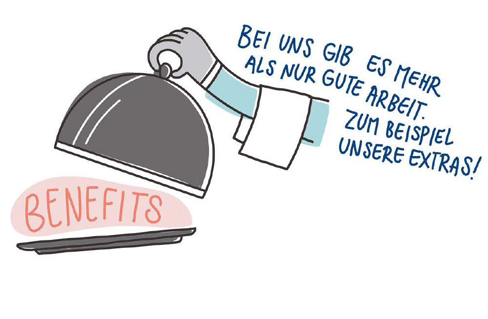 Benefits für Werkstudierende bei 3raum - Servierplatte symbolisiert zusätzliche Vergünstigungen und attraktive Arbeitgeberleistungen